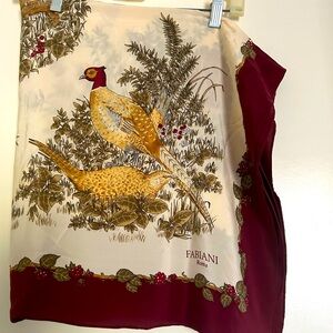 Vintage Fabiani Roma silk scarf with pheasants!